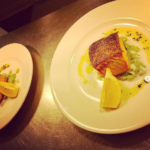 Fresh Panfried Salmon with a herb and lemon butter dressing